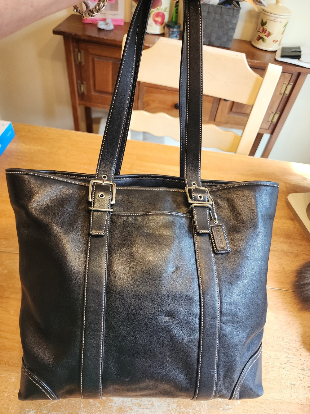 2005 black leather  vintage Coach Hamptons Large Leather Carryall